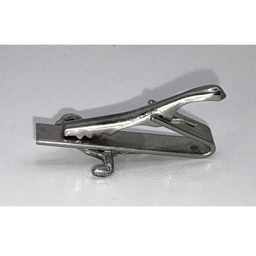 Vintage Silver Tone Bird Tie Bar Clip for Men MCM Jewelry‎ Mid Century